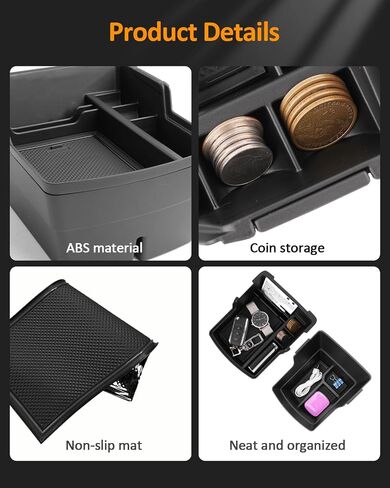 CDEFG Double Layer Armrest Storage Box for Hyundai Kona 2024 2025 2026 Center Console Organizer Tray - 2Pcs in Saudi Arabia