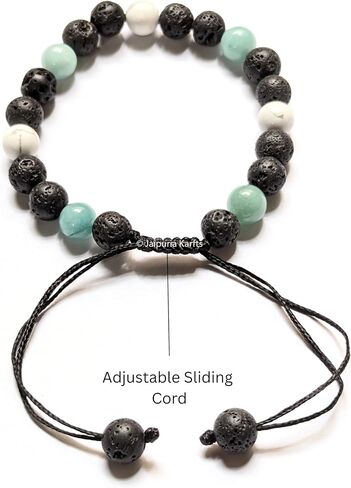 Natural Healing Crystal Gemstone Bracelet – Handmade Adjustable Beaded Jewelry for Men & Women – Energy, Chakra & Stress Relief Stone Bracelet in Saudi Arabia