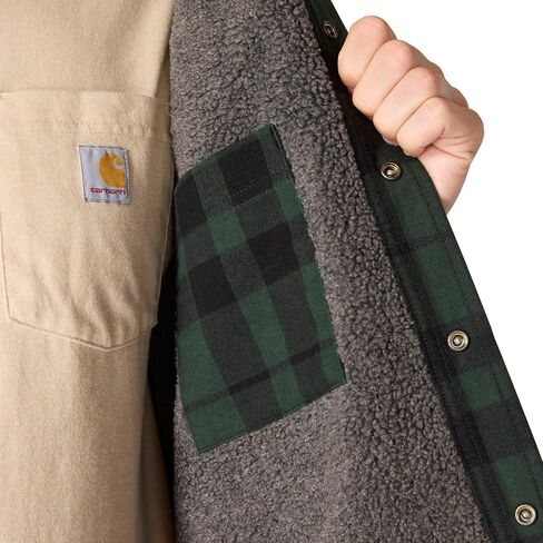 Carhartt Men's Relaxed Fit Flannel Sherpa-Lined Shirt Jac in Saudi Arabia