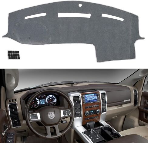 Dashboard Cover Fit for 2007-2014 GMC Sierra 1500, 2500 HD, 3500 HD Denali/SLT, Chevrolet Silverado LTZ, Suburban Flannel Nonslip Car Dash Board Mat Sunshade No-Glare Pad - Color Grey in Saudi Arabia