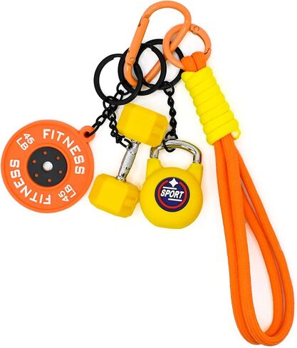 Dumbbell Keychain set Silicone Gym Keychain Motivational Gym Accessories Fitness Gifts for Boyfriend Girlfriend in Saudi Arabia