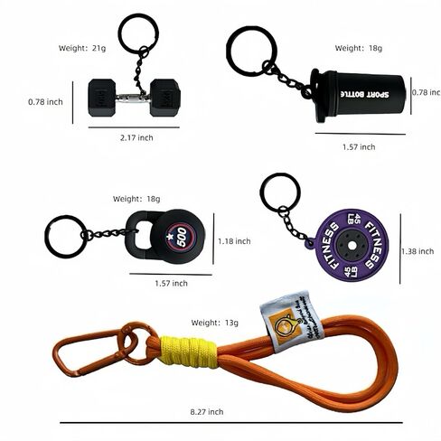 Dumbbell Keychain Fitness Bag Pendant Keyring for Fitness Enthusiast Key Chains Accessories for Gym in Saudi Arabia