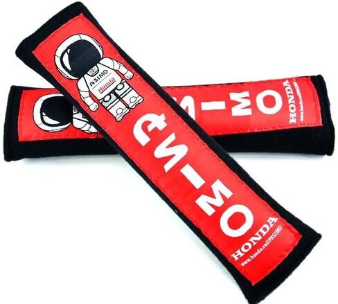 X2 JDM ASIMO BLACK with RED Embroidery Seat Belt Cover Shoulder Pads New Pairs in Saudi Arabia