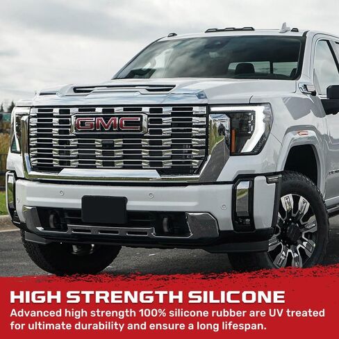 RECON - Fits GMC 20-25 Sierra 2500/3500 HD Tow Hook Covers 2-Piece Set of 100% Silicone Rubber Covers Heavy Duty Rugged Durability Unique Style Protection (Black) in Saudi Arabia