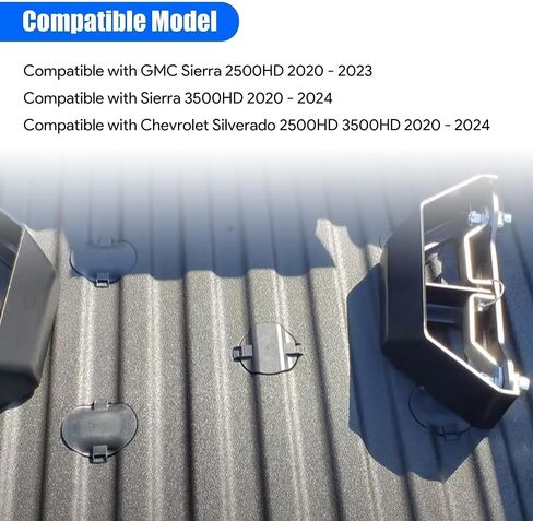 5pcs Platform Hitch 5th Wheel Mount Covers Fit for 2020-2024 GMC Sierra 2500HD 3500HD for Chevy Silverado 2500HD 3500HD Replaces MTG84756187 MTG84756188 Black in Saudi Arabia