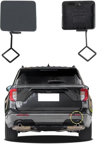 Car Rear Bumper Tow Hook Cover Compatible with Ford Explorer 2020 2021 2022 2023 74253KX LB5Z17K922AA LB5Z-17K922-AA Small Lid Towing Eye Cap Black unpainted Right Passenger Side in Saudi Arabia