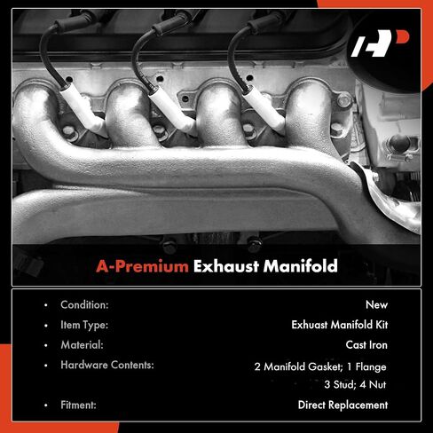 A-Premium [DOHC 6Cyl 3.5L] Front Exhaust Manifold Kit W/Gasket & Studs & Nuts & Heat Shield Compatible with Nissan Altima 2002-2006, Maxima 2002-2008, Murano 2003-2007, Quest 2004-2009 & Infiniti I35 in Saudi Arabia