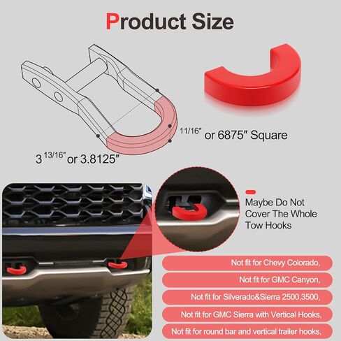 غطاء خطاف السحب لـ Chevy Silverado 1500 (2007-2024) و GMC Sierra 1500 (2007-2018) ، أغطية عقبة السحب المخصصة متوافقة مع Chevy Silverado 1500 و GMC Sierra 1500 ، (2pcs) -green in Kuwait