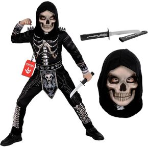 Morph Skeleton Costume Kids Ninja Costume Kids ، Ocary Halloween Comple for Boys Ninja Skeleton Compleys Boys in Saudi Arabia