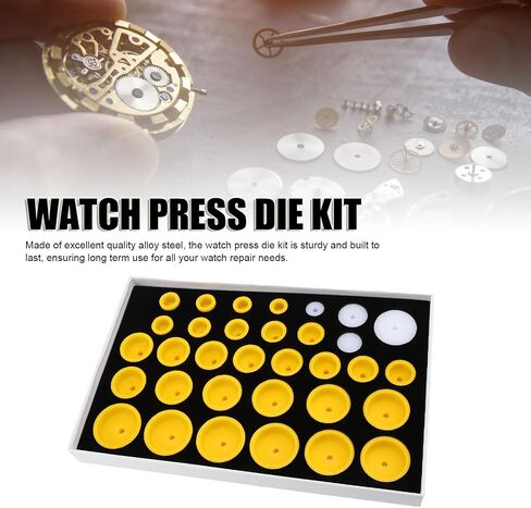 33 Dies Watch Press Dies Kit Tool for 6173 6175 Watch, Versatile Repair Presser Set, Capping Machine Dies Watchmaker Tools, Built to Last, Easy to Carry and Operate, Various Sizes in Saudi Arabia