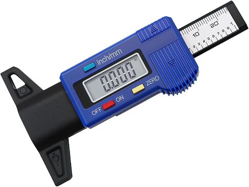 مقياس عمق الإطارات الرقمية من 0-25 مم ، دقة 0.01 مم ، شاشة LCD ، تحويل بوصة/مم ، مدقق عمق الإطارات المحمولة للدراجة النارية شاحنة السيارة in Saudi Arabia
