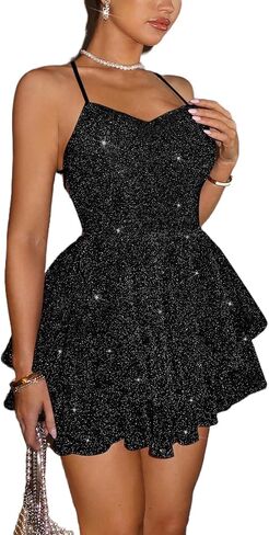 BOGURST Sexy Adjustable Ruched Spaghetti Strap Bodycon Dress Drawstring Side Slit Slip Party Dress for Women in Kuwait