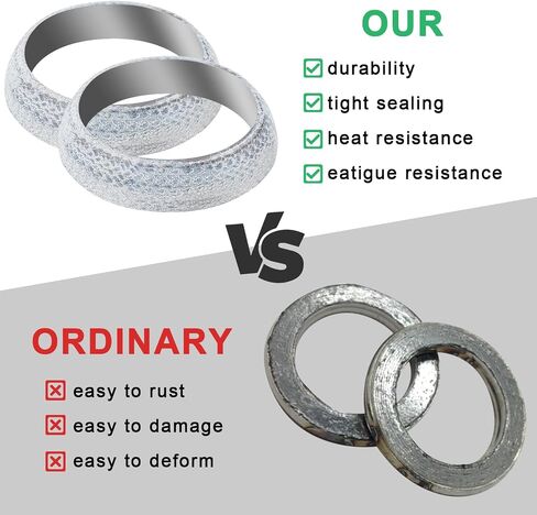 2PCS Exhaust Manifold Gasket,ID 54mm Sealed Exhaust Flange Gaskets for Manifold and Piping Connections,Universal Replacement Donut Gasket Seal Ring for Prevent Leaking&Noise Reduction (60mm) in Saudi Arabia