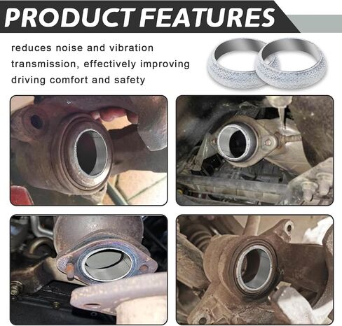 2PCS Exhaust Manifold Gasket,ID 54mm Sealed Exhaust Flange Gaskets for Manifold and Piping Connections,Universal Replacement Donut Gasket Seal Ring for Prevent Leaking&Noise Reduction (60mm) in Saudi Arabia