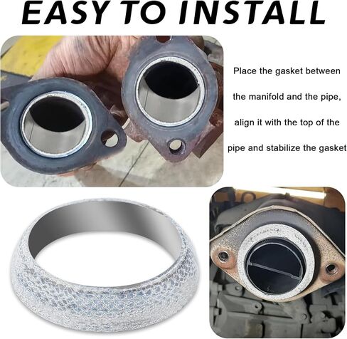 2PCS Exhaust Manifold Gasket,ID 54mm Sealed Exhaust Flange Gaskets for Manifold and Piping Connections,Universal Replacement Donut Gasket Seal Ring for Prevent Leaking&Noise Reduction (60mm) in Saudi Arabia