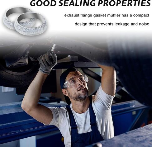2PCS Exhaust Manifold Gasket,ID 54mm Sealed Exhaust Flange Gaskets for Manifold and Piping Connections,Universal Replacement Donut Gasket Seal Ring for Prevent Leaking&Noise Reduction (60mm) in Saudi Arabia