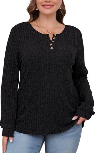 Sweater for Women Long Sleeve Henley Shirts Tunic Tops to Wear with Leggings crew neck Sweaters Trendy 2025 in Saudi Arabia