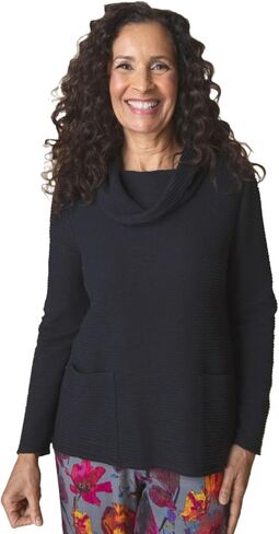 Habitat Women's Ripple Effect Cowl Neck Pocket Top - 16010 in Saudi Arabia