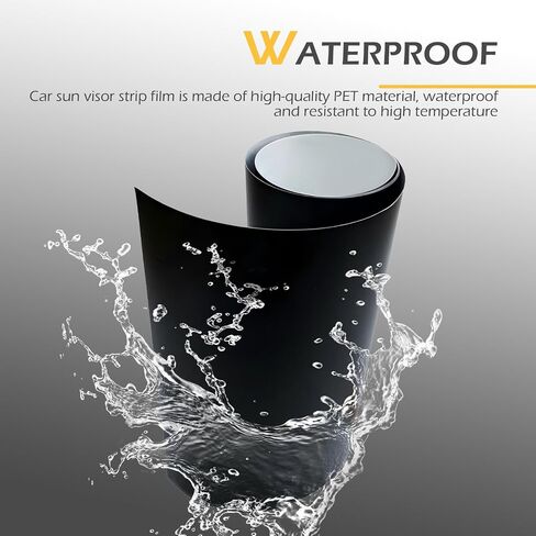 Car Sun Visor Strip Tint Film, Windshield Tint Strip, Heat-Resistant & Waterproof, DIY Protect Shade Sticker Decoration, Universal for Most Cars (Black) in Saudi Arabia