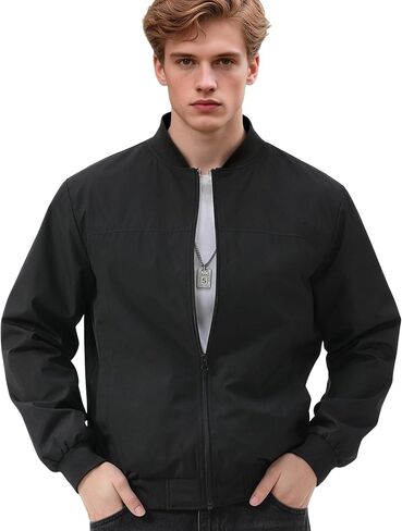 Men's Bomber Jacket Lightweight Casual Stylish Windbreaker Motorcycle Coat Chaqueta Para Hombre Spring Fall Outfits in Saudi Arabia