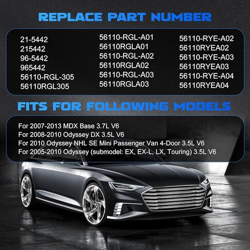 Power Steering Pump with Pulley Power Steering Pump Fits for 2006-2007 Accord, 2005-2010 Odyssey, 2005-2008 Pilot, 2003-2013 MDX 3.0L 3.5L 3.7L Replace OE 21-5442 56110PVJA01 in Kuwait