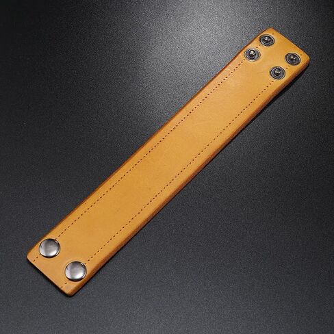 Leather Cuff Bracelet for Men Women Wide Cowhide Adjustable Wristband Handmade Retro Style in Kuwait