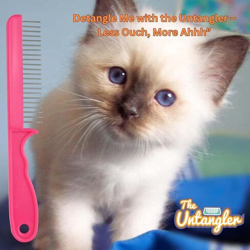 Super-Groom Combs with Smooth Rotating Teeth for Painless Mat Removal (Black, 30 Fine-Spaced Teeth) in Saudi Arabia