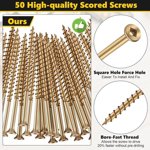 Dreyoo Repair Floor Screws, 50 Screws for Floor Repair, Universal Screws Fit Hardwood Floors/Vinyl Floors/Carpets, Wood Floor Gap Fixer Replacement for 3233, Bolt Assortment Sets in Saudi Arabia