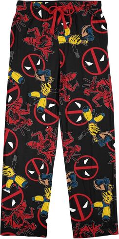 Deadpool Wolverine & Deadpool Logo All-Over Print Men Black Sleep Pants in Saudi Arabia