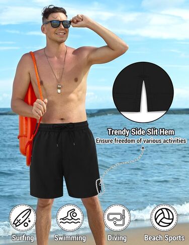 Olreco Mens Swim Trunks with Compression Liner 7 Inch Quick Dry Mens Bathing Suit Men Swim Shorts Men's Board Shorts Swimwear in Kuwait
