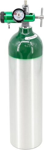 Lightning X Portable Aluminum Medical Oxygen Cylinder, D Size w/CGA-870 Post Valve for Home & EMS Use, Ships Empty, Requires Prescription to Fill in Kuwait
