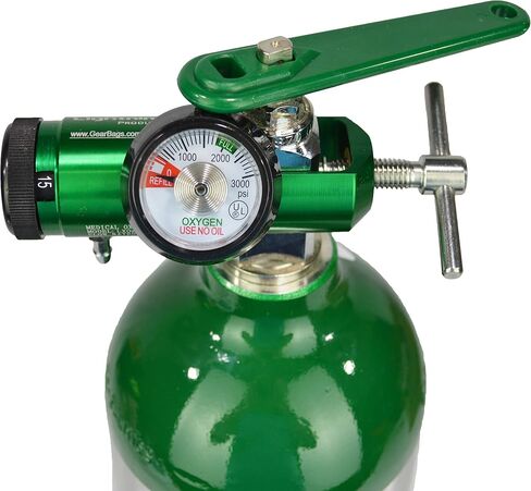 Lightning X Portable Aluminum Medical Oxygen Cylinder, D Size w/CGA-870 Post Valve for Home & EMS Use, Ships Empty, Requires Prescription to Fill in Kuwait