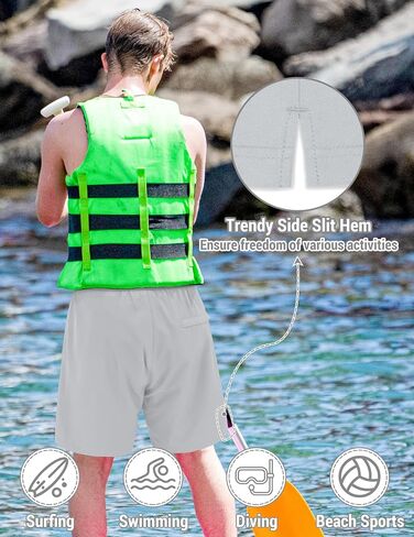 Olreco Mens Swim Trunks with Compression Liner 7 Inch Quick Dry Mens Bathing Suit Men Swim Shorts Men's Board Shorts Swimwear in Kuwait