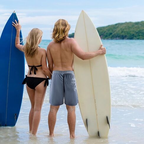 Mens Swim Trunks Swimming Shorts Quick Dry Swim Shorts Beach Shorts with Pockets and Compression Liner in Kuwait