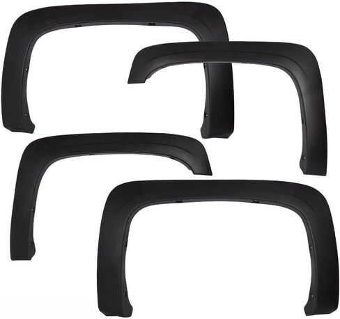 تنطبق على Fender Flares المحدد للفترة 2007-2013 Chevy Silverado 1500/2500HD/3500HD BED LING (78.0 "/97.6") - أسود محكم - متوافق فقط مع Chevy ، وليس GMC Sierra - مجموعة من 4 in Kuwait