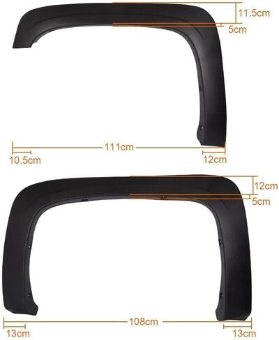تنطبق على Fender Flares المحدد للفترة 2007-2013 Chevy Silverado 1500/2500HD/3500HD BED LING (78.0 "/97.6") - أسود محكم - متوافق فقط مع Chevy ، وليس GMC Sierra - مجموعة من 4 in Kuwait