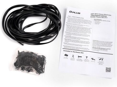 تنطبق على Fender Flares المحدد للفترة 2007-2013 Chevy Silverado 1500/2500HD/3500HD BED LING (78.0 "/97.6") - أسود محكم - متوافق فقط مع Chevy ، وليس GMC Sierra - مجموعة من 4 in Kuwait
