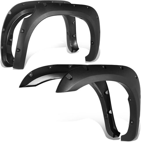 Fender Fender Auto Fender Flares متوافقة مع Toyota Tundra 2nd Gen 2007-2013 ، وملفات العجلات التي تضع طرازًا قابلاً للطلاء ، والأسود غير اللامع (عرض 2 بوصات ، 4 مساءً) in Saudi Arabia