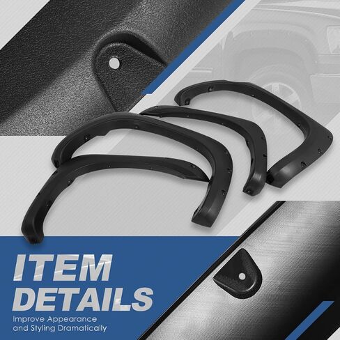 Fender Fender Auto Fender Flares متوافقة مع Toyota Tundra 2nd Gen 2007-2013 ، وملفات العجلات التي تضع طرازًا قابلاً للطلاء ، والأسود غير اللامع (عرض 2 بوصات ، 4 مساءً) in Saudi Arabia