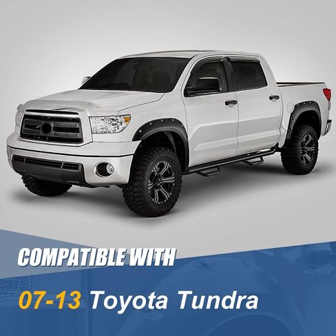Fender Fender Auto Fender Flares متوافقة مع Toyota Tundra 2nd Gen 2007-2013 ، وملفات العجلات التي تضع طرازًا قابلاً للطلاء ، والأسود غير اللامع (عرض 2 بوصات ، 4 مساءً) in Saudi Arabia