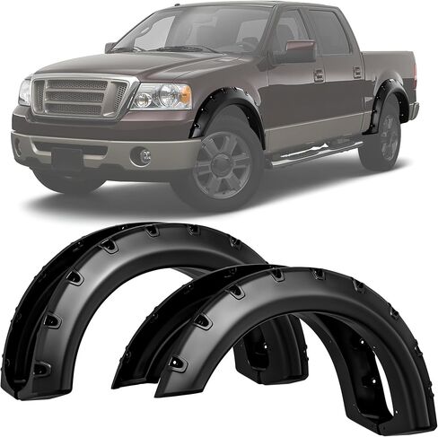Fender Fender Tlares: متوافق مع Ford F150 2009-2014-مجموعة نمط برشام الجيب السلس على الطرق الوعرة والخلفية (غير رابتور) in Saudi Arabia