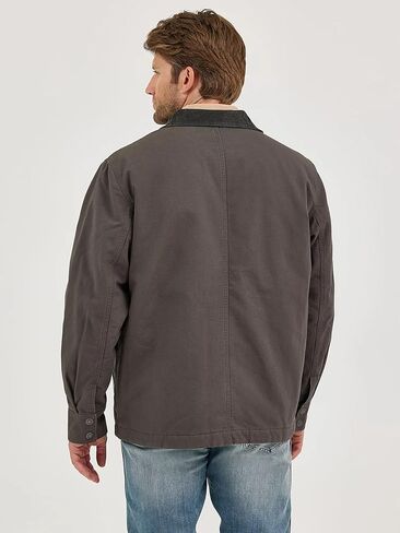 Wrangler Men Men Flannel Solid Coat Coat Coat Olive XX- in Saudi Arabia
