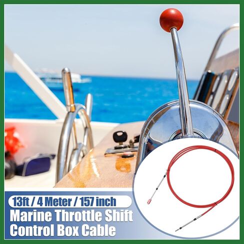 Motoforti 1pcs 13ft 157 Inch Marine Type 3300/33C Throttle Shift Remote Control Box Cable with Clevis for Yamaha Outboard Engine Boat Motor Steering System Red Long-lasting in Saudi Arabia