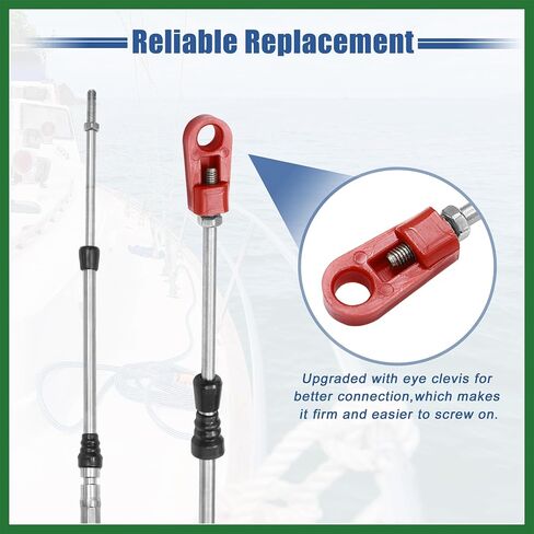 Motoforti 1pcs 13ft 157 Inch Marine Type 3300/33C Throttle Shift Remote Control Box Cable with Clevis for Yamaha Outboard Engine Boat Motor Steering System Red Long-lasting in Saudi Arabia