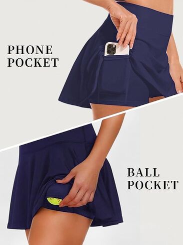 Womens Tennis Skirt Pleated Athletic Skorts with Pockets High Waisted Golf Skort for Running Pickleball in Saudi Arabia