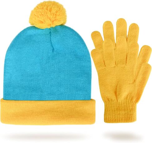 Halloween Cosplay Fun Pom Pom Hat and Gloves Set, Funny Christmas Party Accessories in Saudi Arabia