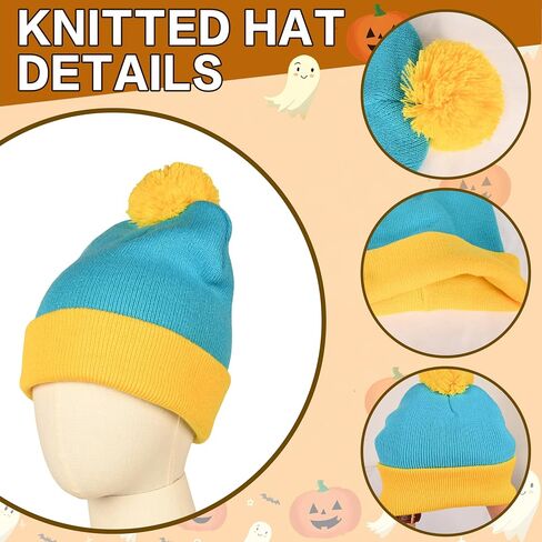 Halloween Cosplay Fun Pom Pom Hat and Gloves Set, Funny Christmas Party Accessories in Saudi Arabia