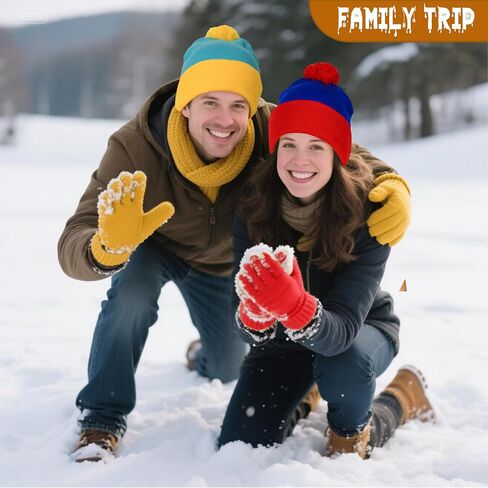 Halloween Cosplay Fun Pom Pom Hat and Gloves Set, Funny Christmas Party Accessories in Saudi Arabia
