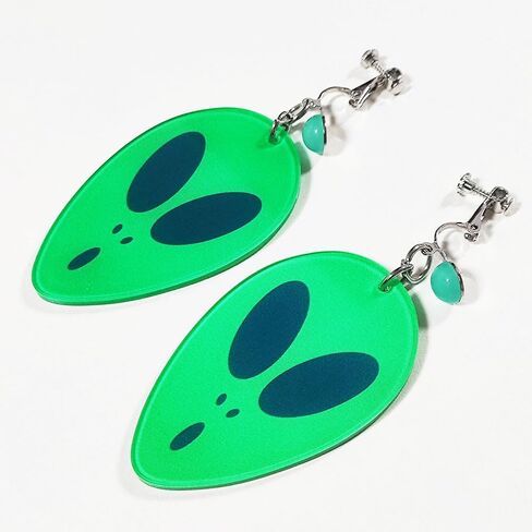 Momo Cosplay Ear Clip Green Alien Pattern Circular Earrings and Black Choker Costume Accessory Adult Unisex for Party Halloween Christmas in Saudi Arabia
