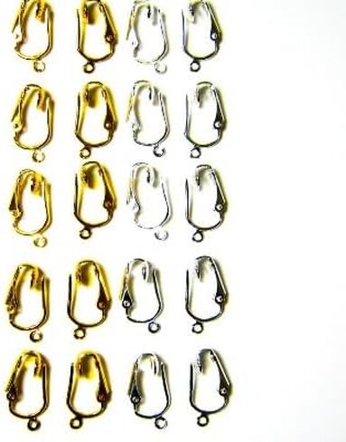 20pc Gold Silver Nickel Free Simple Elegant Pierced Look Clip on DIY Earring Converter Kit-Change and Fix Pierced Earrings to Comfortable Clip On in Saudi Arabia